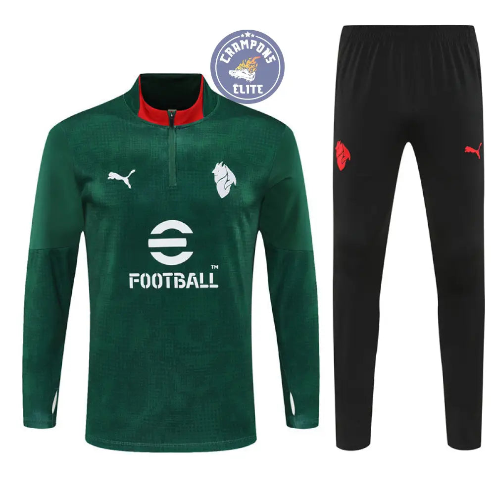 Survêtement d’entraînement demi-zip - AC Milan 2025/2026 - Vert/Noir/Rouge