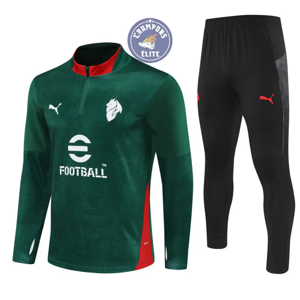 Image of Survêtement d’entraînement demi-zip - AC Milan 2025/2026 - Vert/Noir/Rouge