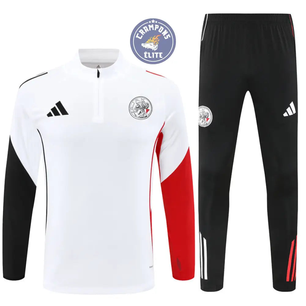 Image of Survêtement d’entraînement demi-zip - Ajax 2025/2026 - Blanc/Noir/Rouge