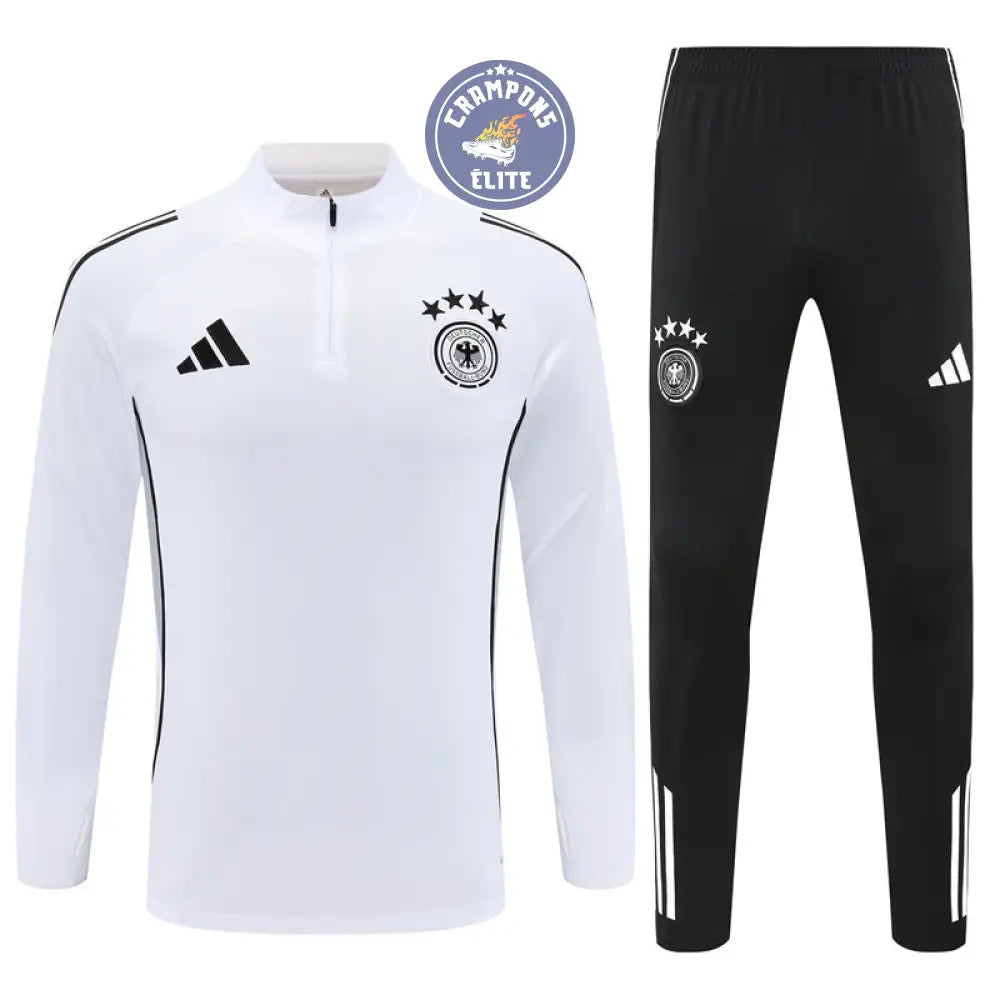 Survêtement d’entraînement demi-zip - Allemagne 2025/2026 - Blanc/Noir