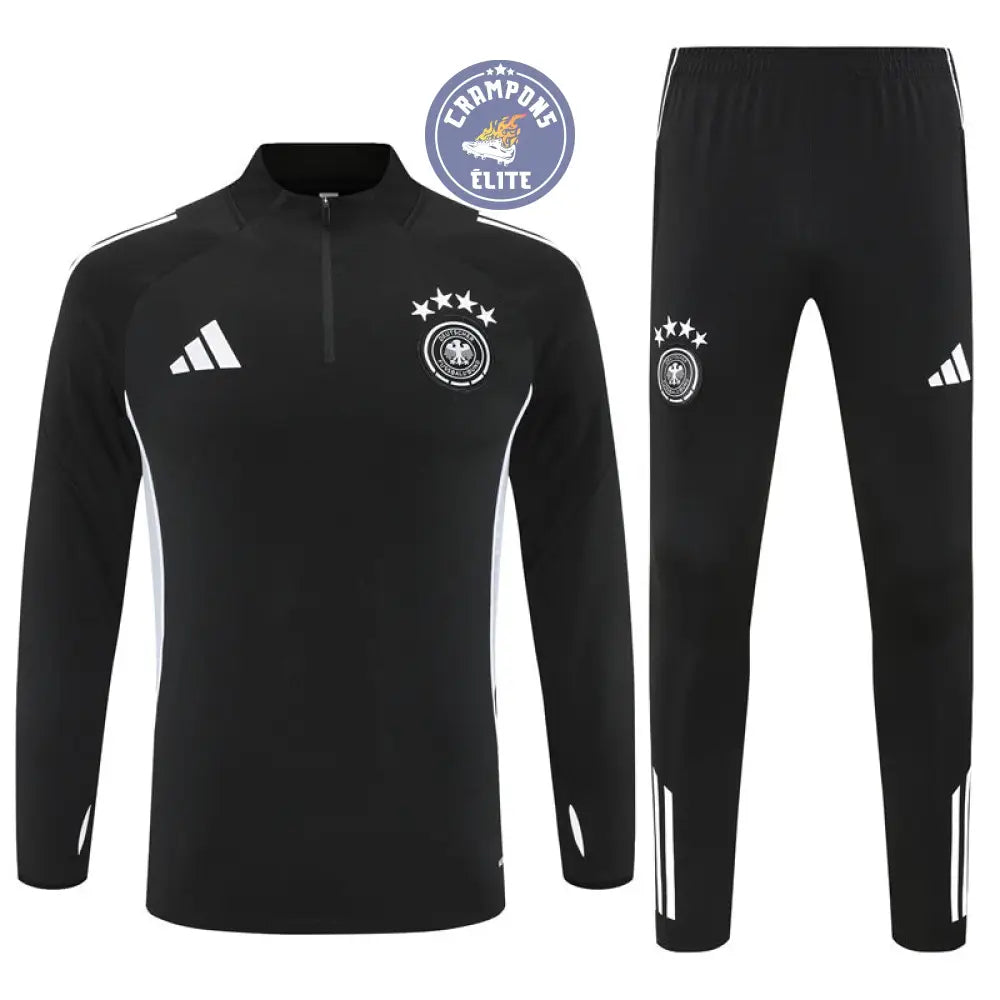 Survêtement d’entraînement demi-zip - Allemagne 2025/2026 - Noir/Blanc