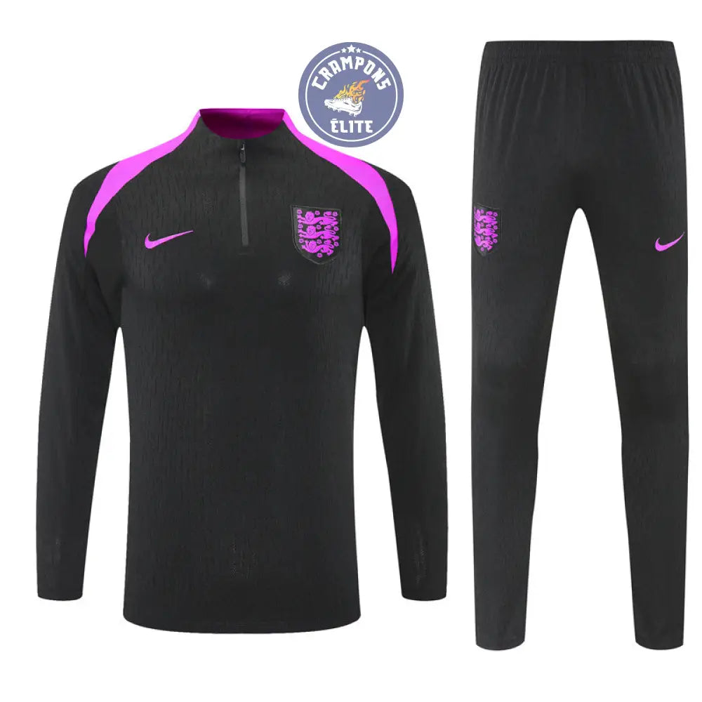 Survêtement d’entraînement demi-zip - Angleterre 2025/2026 - Noir/Violet
