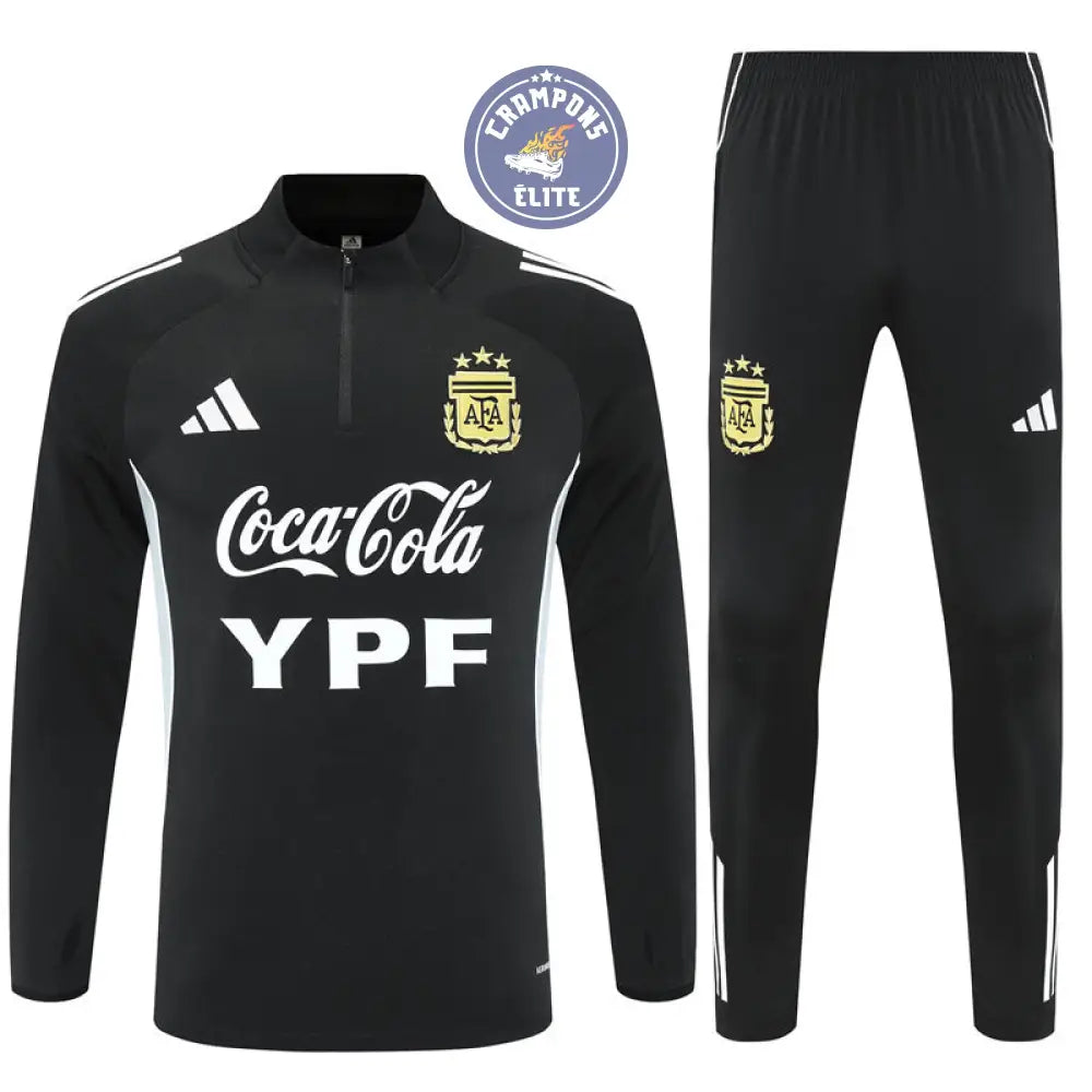 Survêtement d’entraînement demi-zip - Argentine 2025/2026 - Noir/Gris Bleuté/Blanc