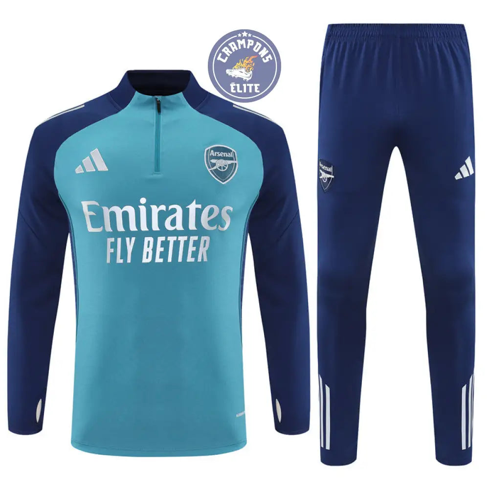 Survêtement d’entraînement demi-zip - Arsenal 2025/2026 - Bleu Marine/Bleu Ciel/Blanc