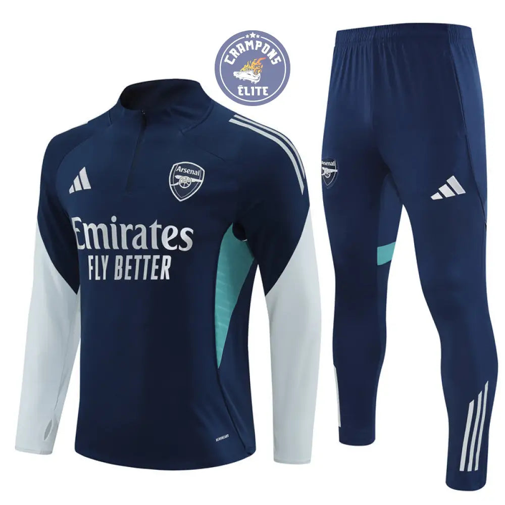 Survêtement d’entraînement demi-zip - Arsenal 2025/2026 - Bleu/Bleu Turquoise/Gris