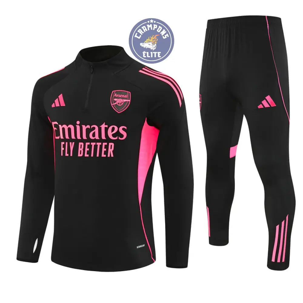Survêtement d’entraînement demi-zip - Arsenal 2025/2026 - Noir/Rose