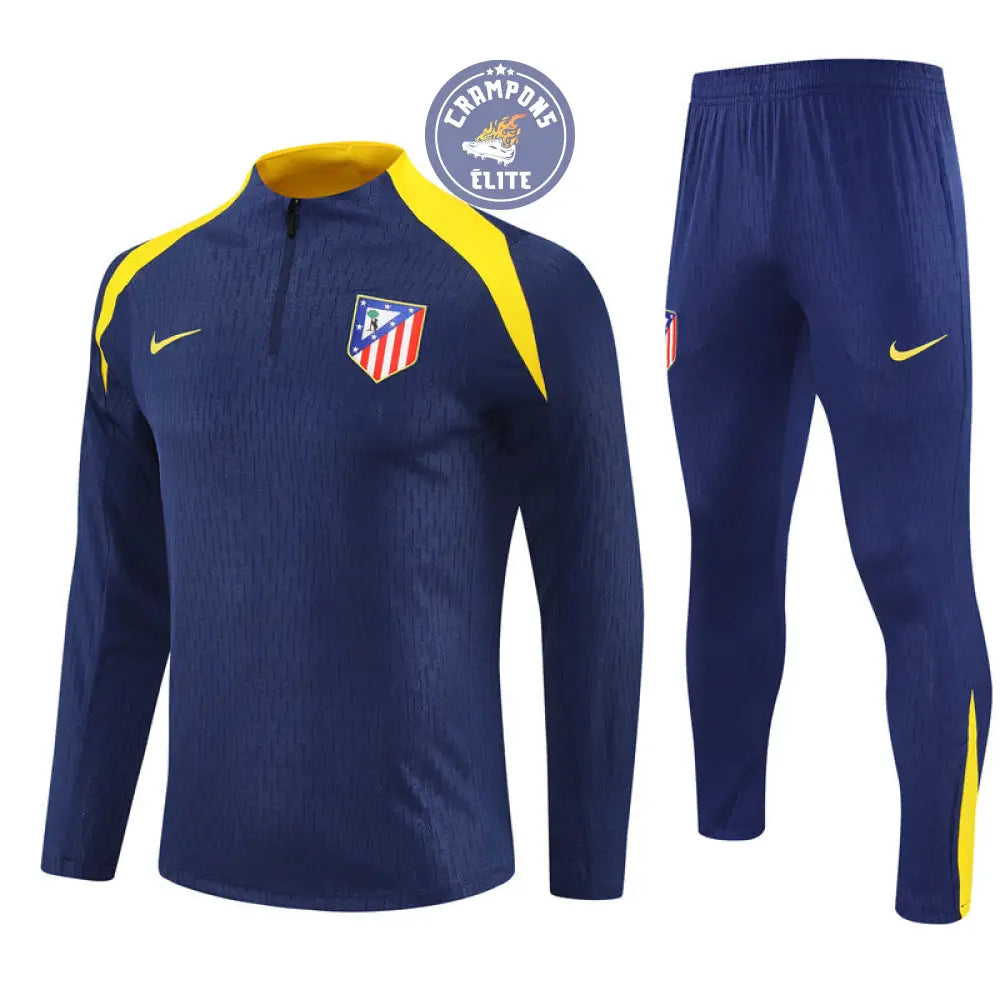 Survêtement d’entraînement demi-zip - Atlético Madrid 2025/2026 - Bleu Marine/Jaune