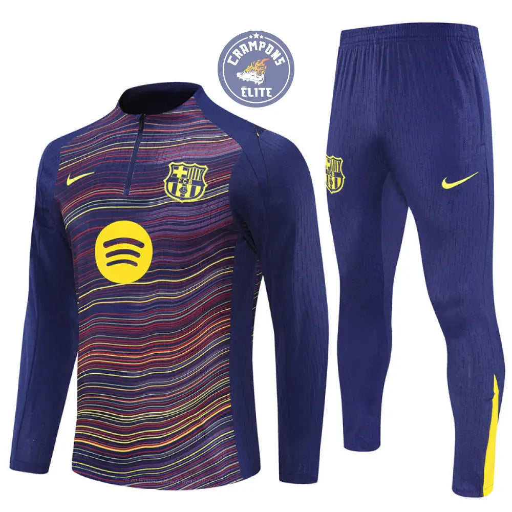 Survêtement d’entraînement demi-zip - Barcelone 2025/2026 - Camouflage Bleu marine à rayures jaunes