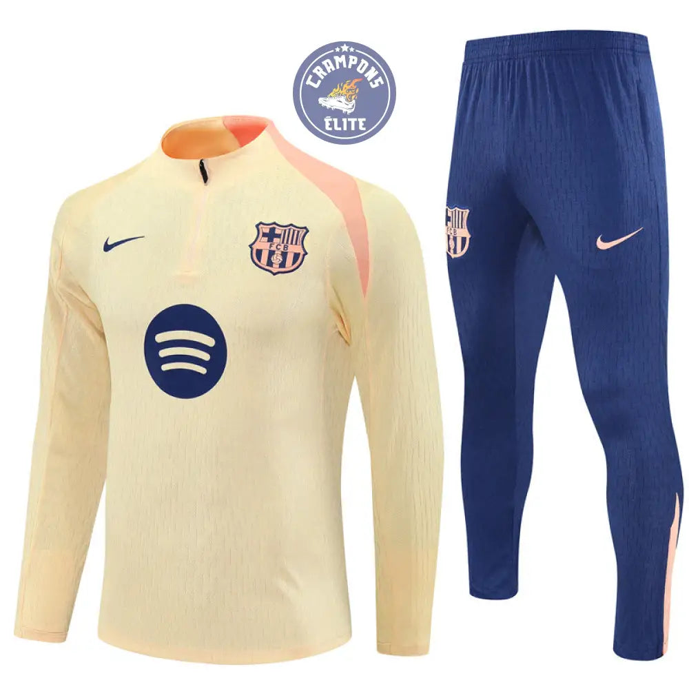 Image of Survêtement d’entraînement demi-zip - Barcelone 2025/2026 - Jaune Clair/Rose/Bleu Marine