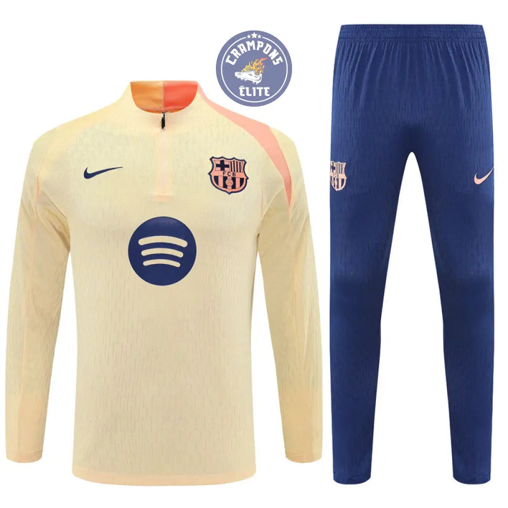 Image of Survêtement d’entraînement demi-zip - Barcelone 2025/2026 - Jaune Clair/Rose/Bleu Marine