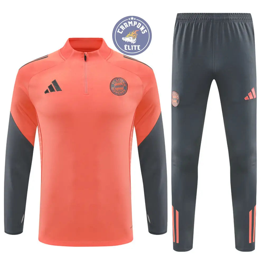 Survêtement d’entraînement demi-zip - Bayern Munich 2025/2026 - Orange/Gris