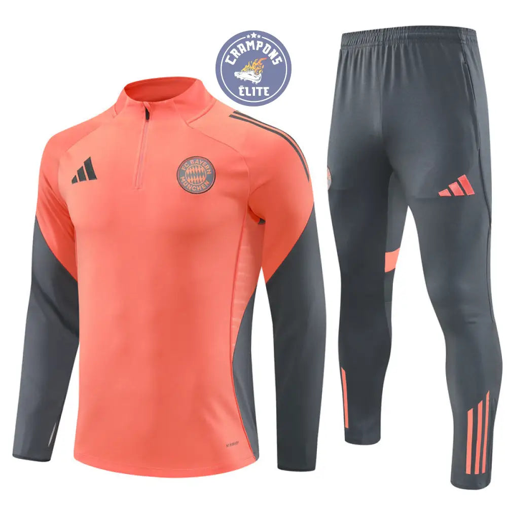 Image of Survêtement d’entraînement demi-zip - Bayern Munich 2025/2026 - Orange/Gris