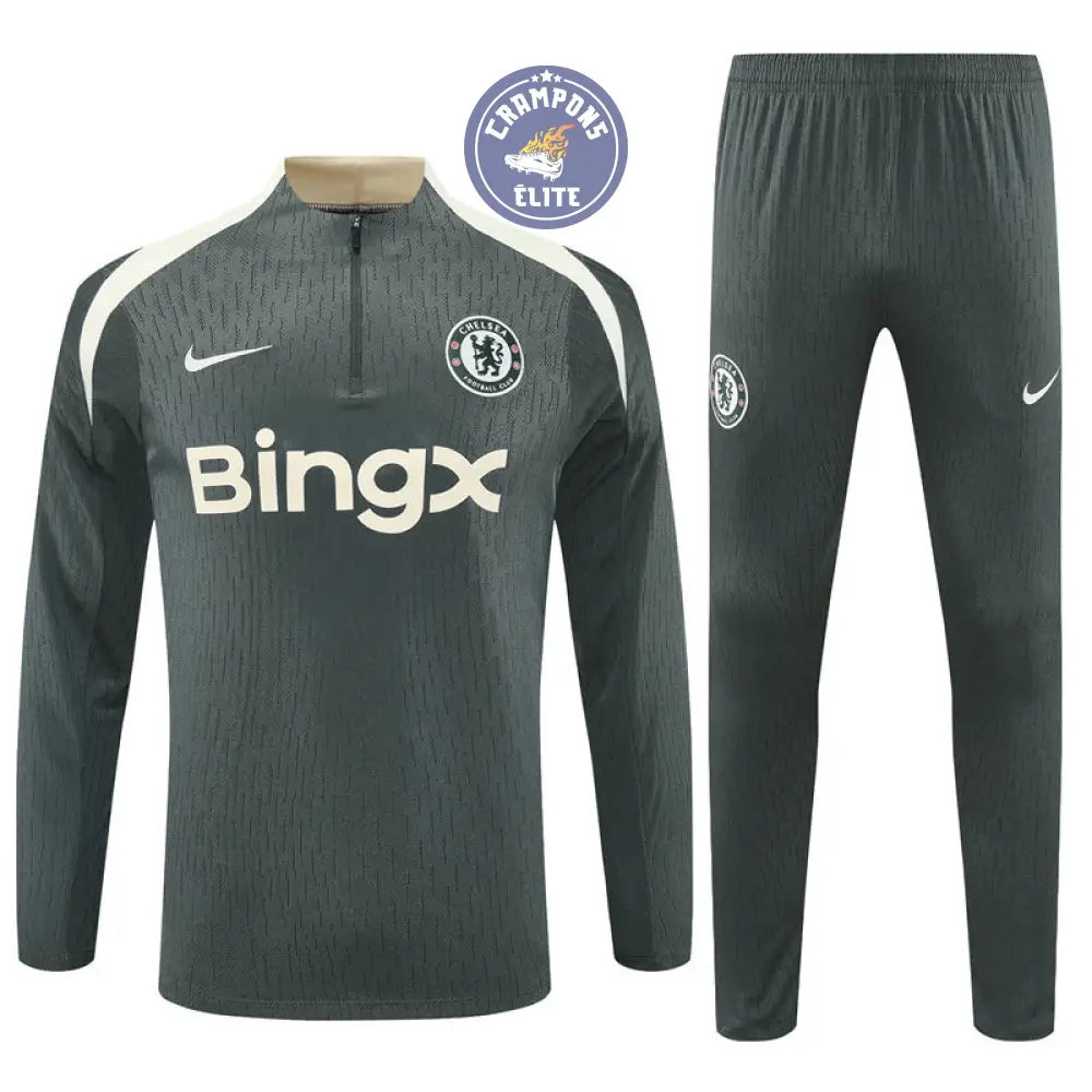 Survêtement d’entraînement demi-zip - Chelsea 2025/2026 - Kaki/Beige