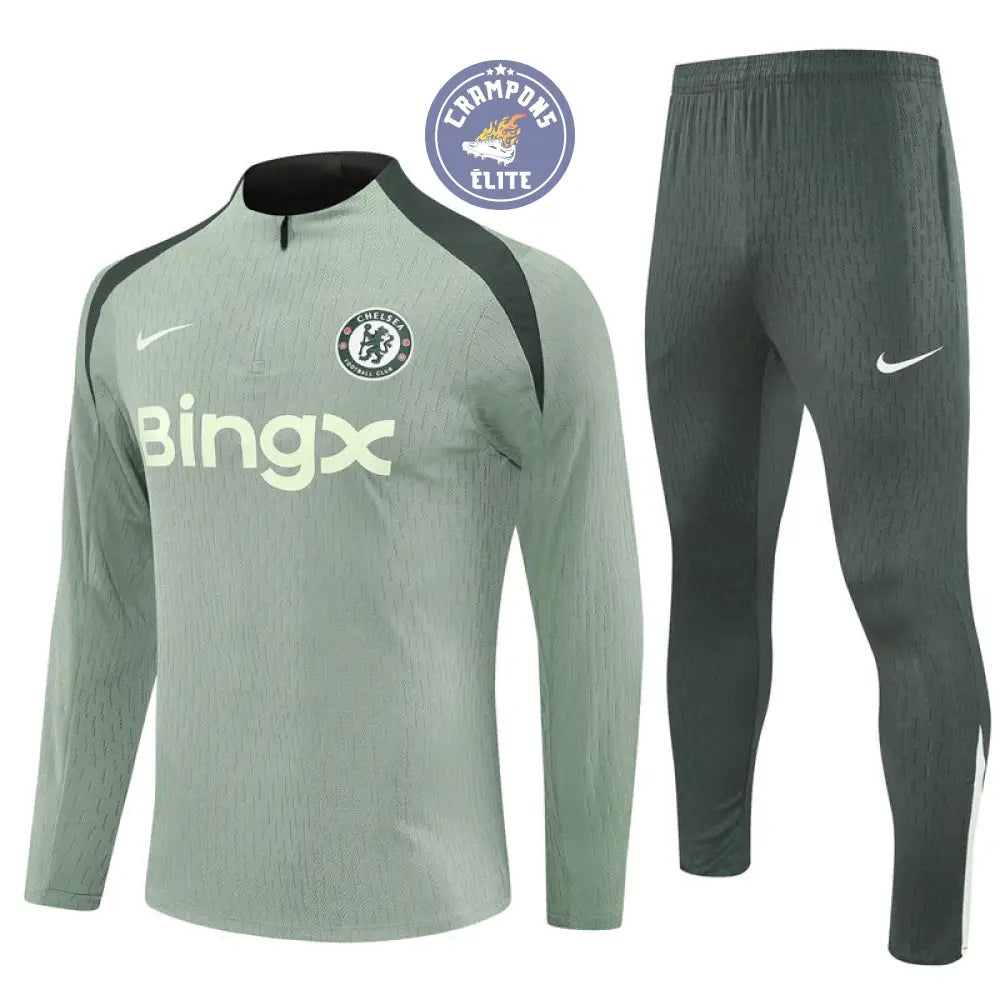 Survêtement d’entraînement demi-zip - Chelsea 2025/2026 - Kaki/Vert Clair