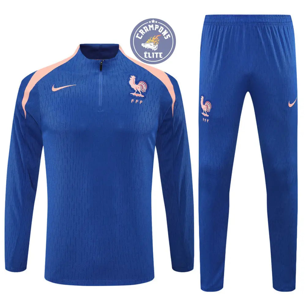 Survêtement d’entraînement demi-zip - France 2025/2026 - Bleu/Rose