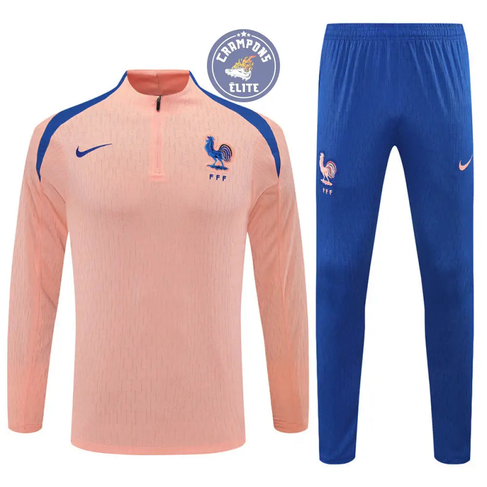 Survêtement d’entraînement demi-zip - France 2025/2026 - Rose/Bleu