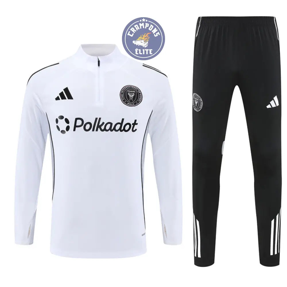 Survêtement d’entraînement demi-zip - Inter Miami 2025/2026 - Blanc/Noir