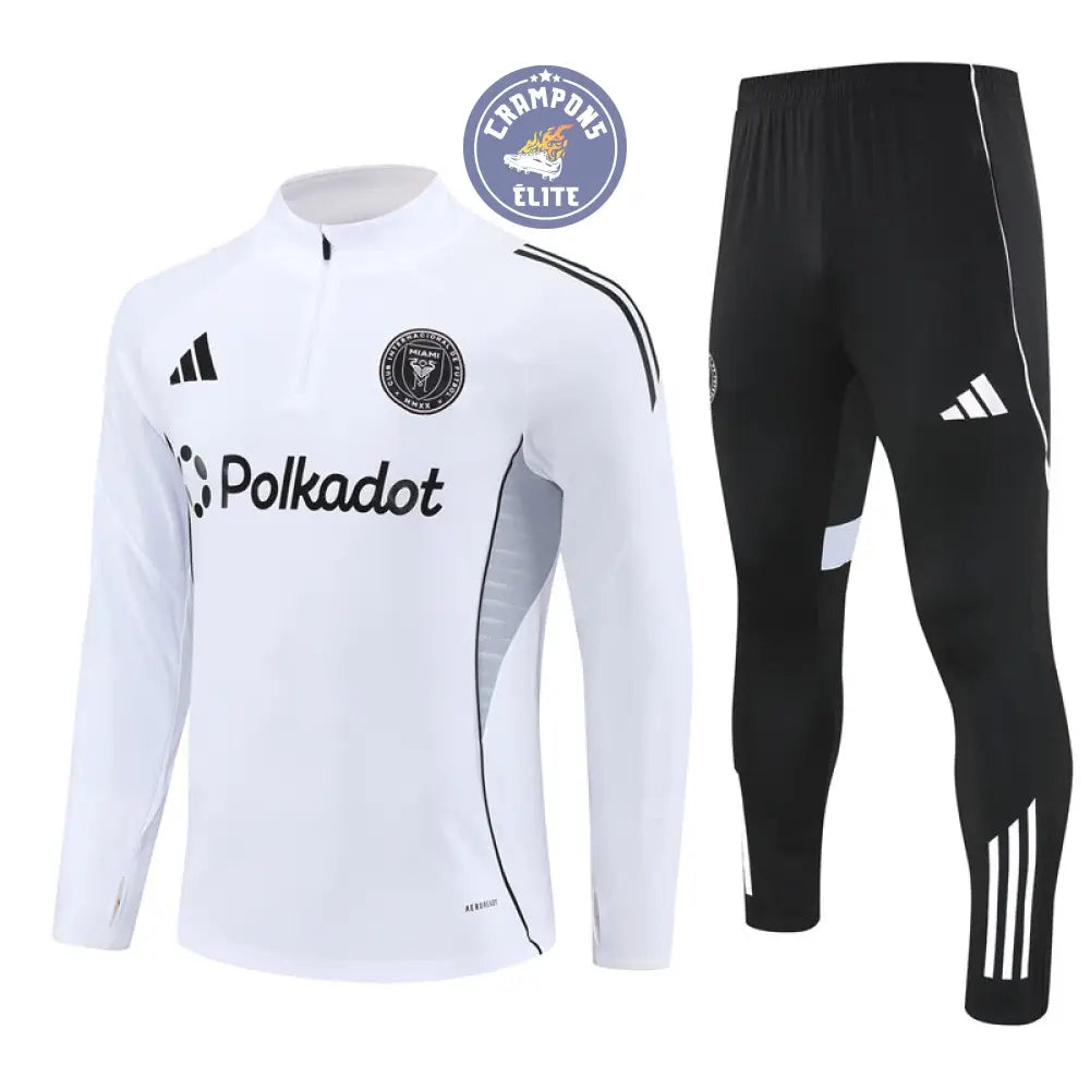 Survêtement d’entraînement demi-zip - Inter Miami 2025/2026 - Blanc/Noir