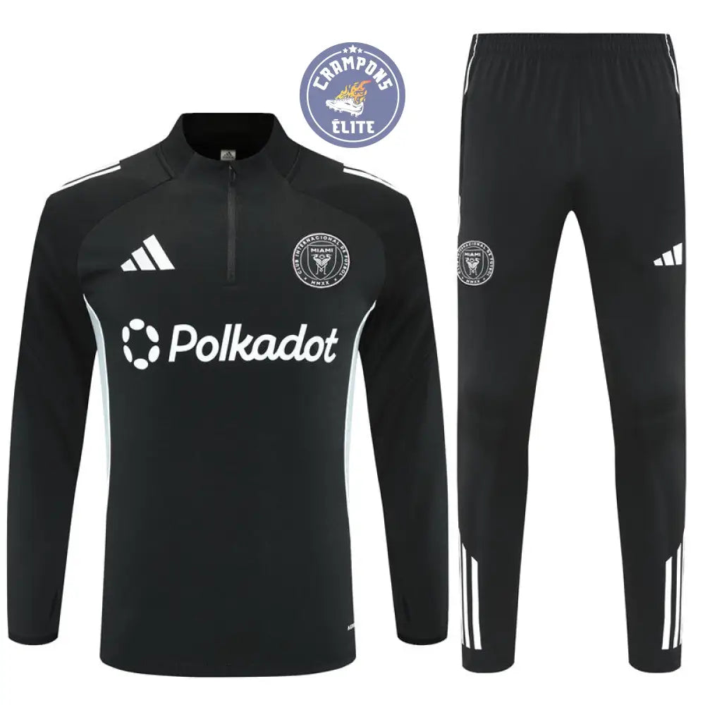 Survêtement d’entraînement demi-zip - Inter Miami 2025/2026 - Noir/Gris Bleuté/Blanc