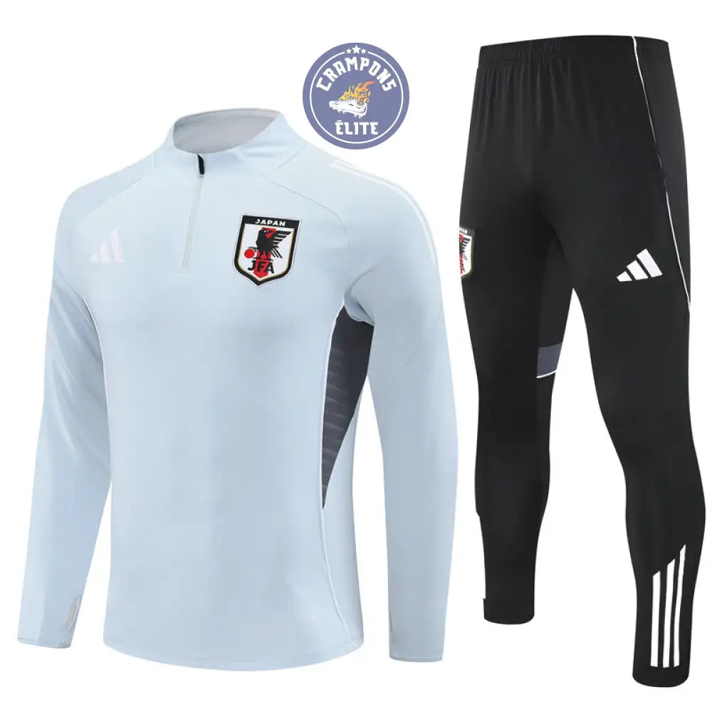 Survêtement d’entraînement demi-zip - Japon 2025/2026 - Gris Bleuté/Noir/Blanc
