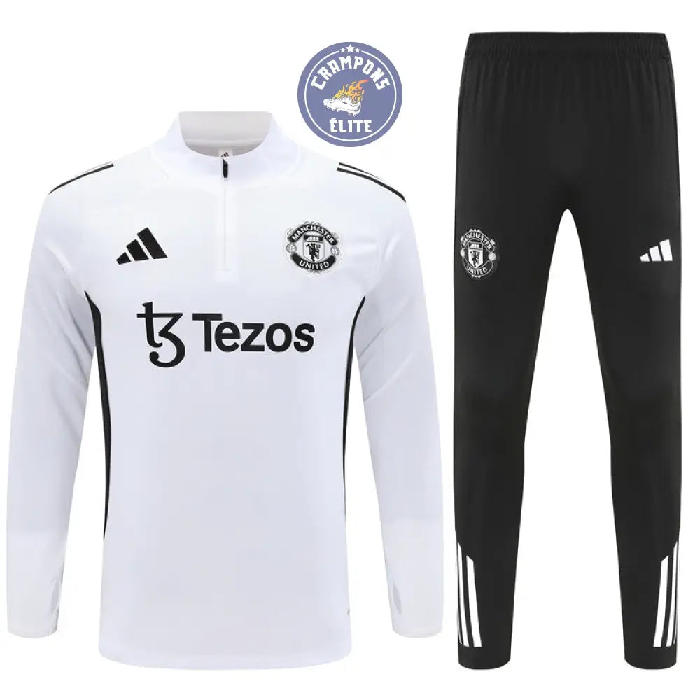 Survêtement d’entraînement demi-zip - Manchester 2025/2026 - Blanc/Noir/Violet