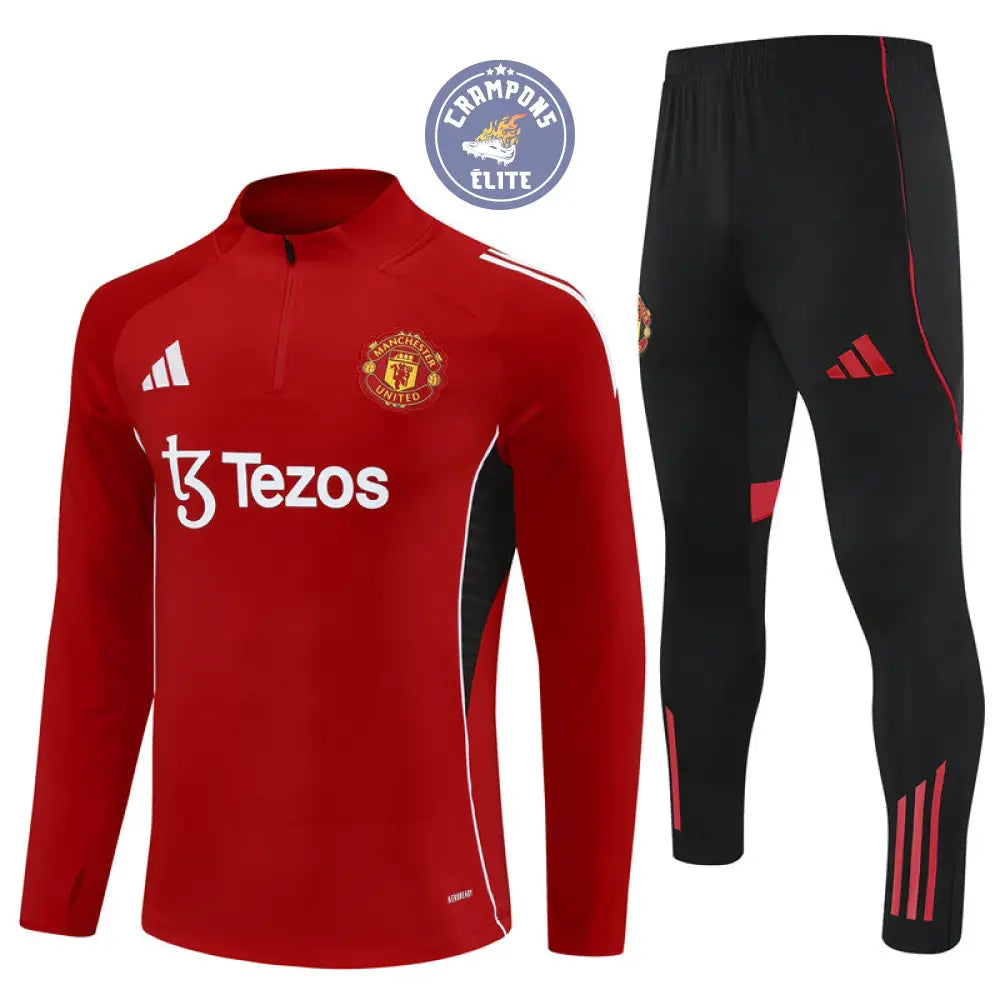 Survêtement d’entraînement demi-zip - Manchester United 2025/2026 - Rouge/Noir/Blanc
