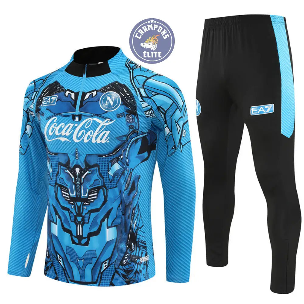 Image of Survêtement d’entraînement demi-zip - Naples 2025/2026 - Bleu Ciel/Noir