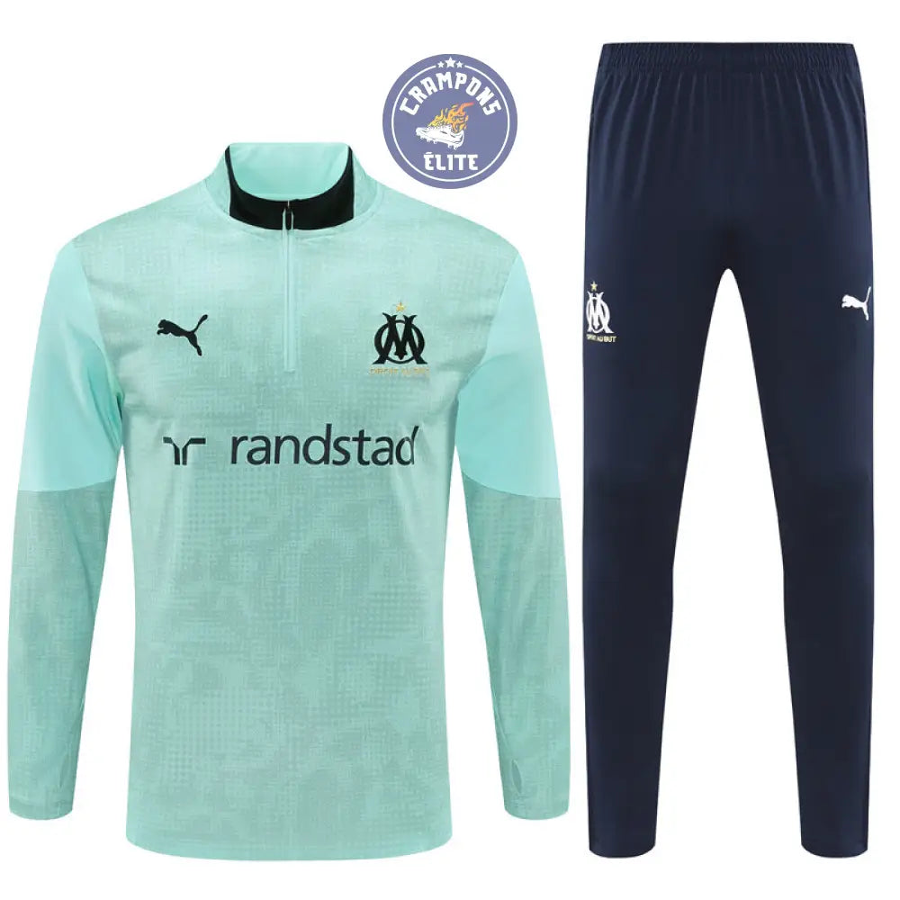 Survêtement d’entraînement demi-zip - OM 2025/2026 - Bleu/Bleu Turquoise