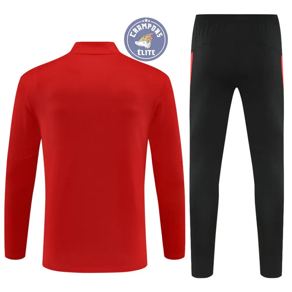 Image of Survêtement d’entraînement demi-zip - Portugal 2025/2026 - Rouge/Noir/Vert