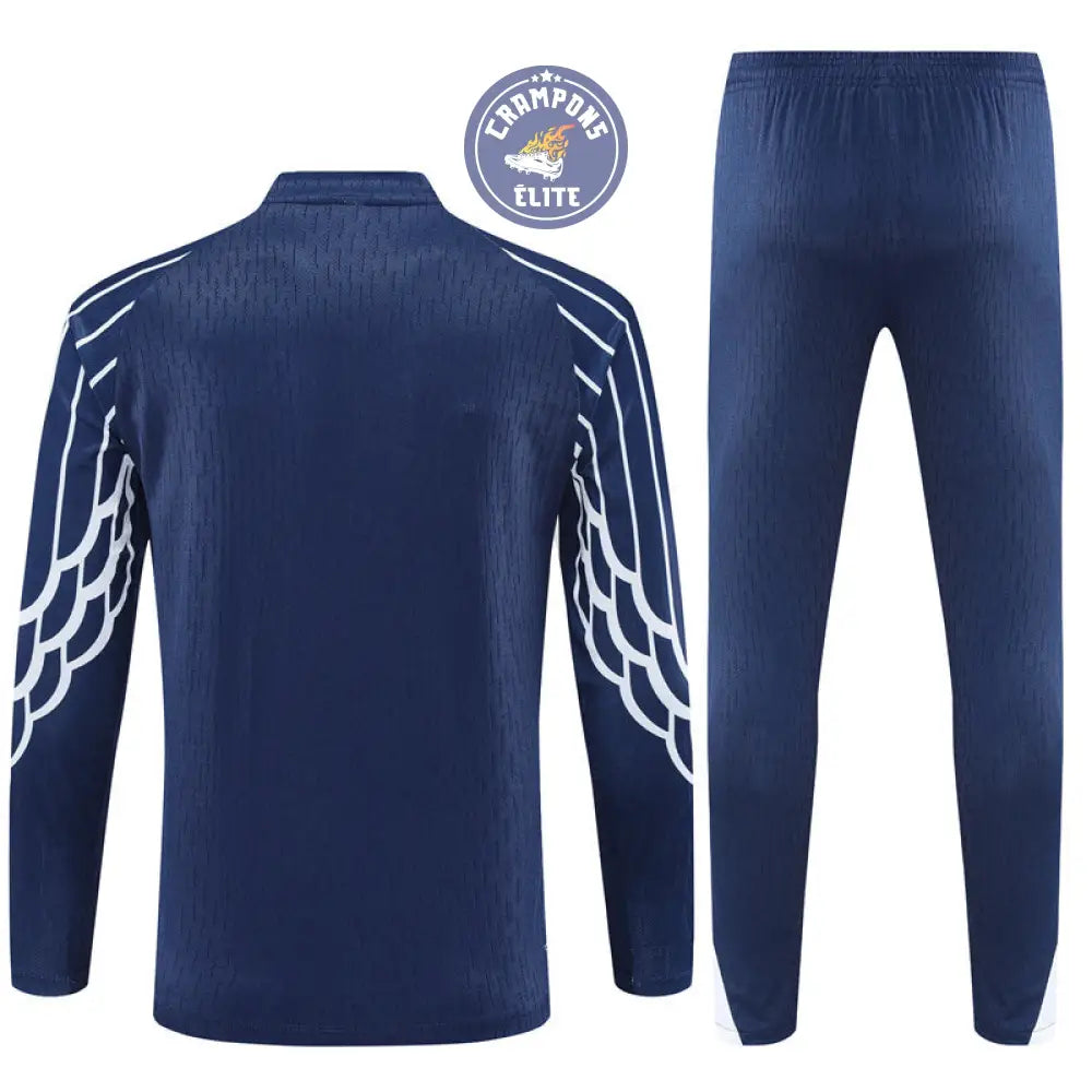 Survêtement d’entraînement demi-zip - PSG 2025/2026 - à rayures Bleu Marine/Blanc