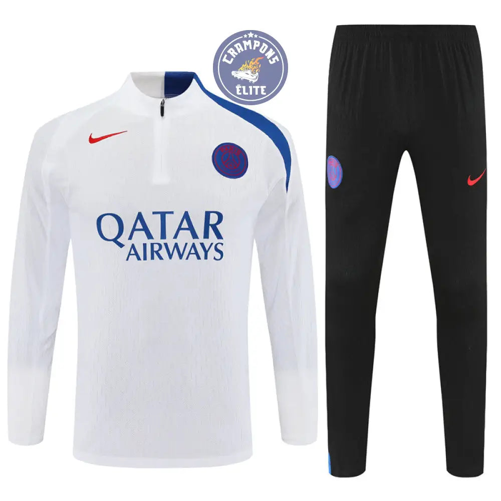 Survêtement d’entraînement demi-zip - PSG 2025/2026 - Blanc/Bleu/Noir