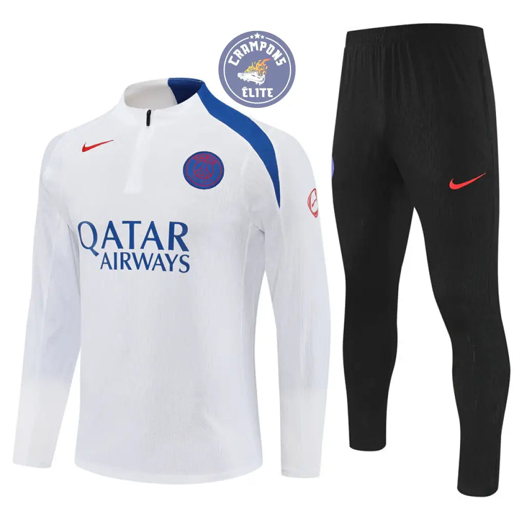 Survêtement d’entraînement demi-zip - PSG 2025/2026 - Blanc/Bleu/Noir