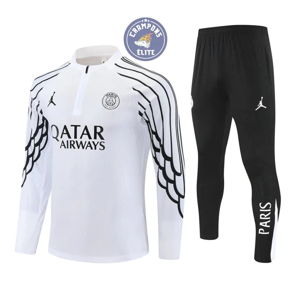 Survêtement d’entraînement demi-zip - PSG 2025/2026 - Blanc/Noir