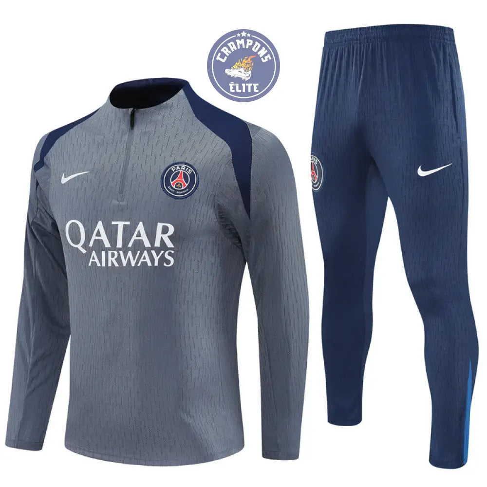 Image of Survêtement d’entraînement demi-zip - PSG 2025/2026 -Gris/Bleu Marine