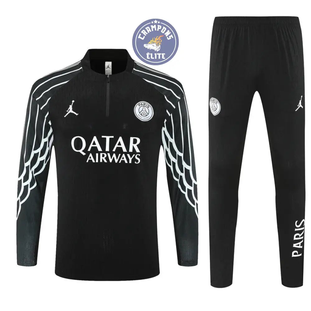 Image of Survêtement d’entraînement demi-zip - PSG 2025/2026 - Noir/Blanc