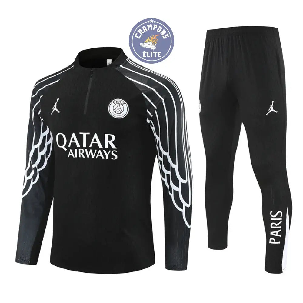 Image of Survêtement d’entraînement demi-zip - PSG 2025/2026 - Noir/Blanc