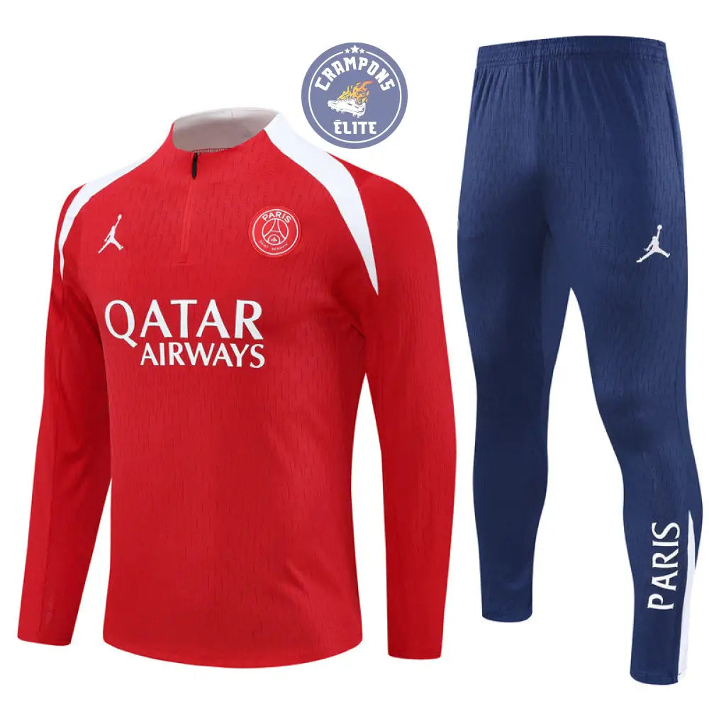 Survêtement d’entraînement demi-zip - PSG 2025/2026 - Rouge/Bleu Marine/Blanc