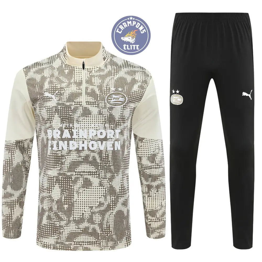 Survêtement d’entraînement demi-zip - PSV 2025/2026 - Beige/Kaki/Noir/Blanc