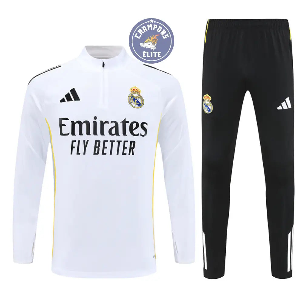Image of Survêtement d’entraînement demi-zip - Real Madrid 2025/2026 - Blanc/Noir/Gris/Jaune