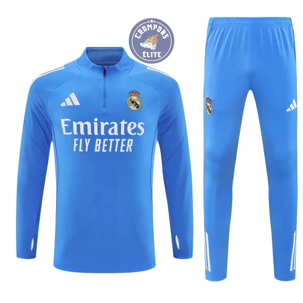 Image of Survêtement d’entraînement demi-zip - Real Madrid 2025/2026 - Bleu Ciel/Blanc