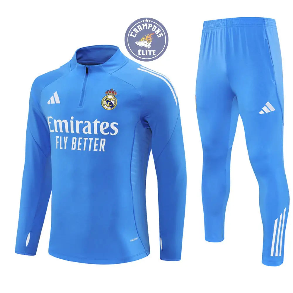 Image of Survêtement d’entraînement demi-zip - Real Madrid 2025/2026 - Bleu Ciel/Blanc