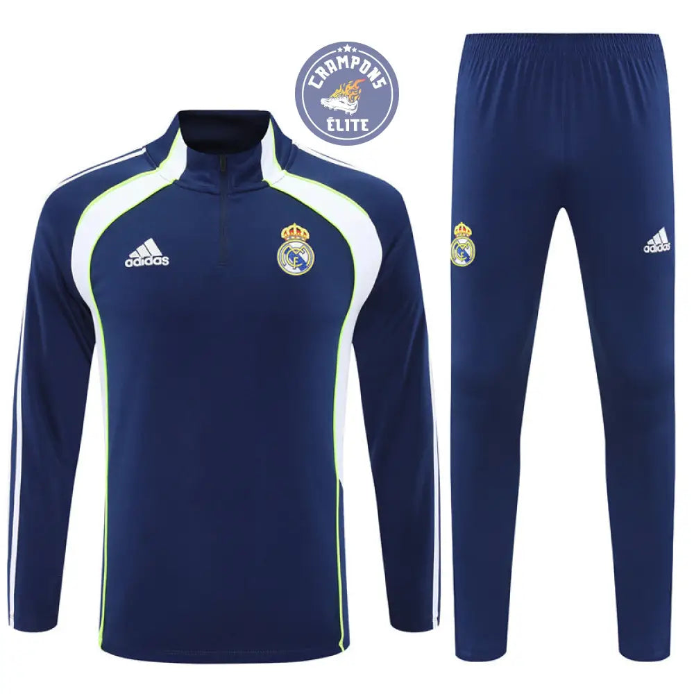 Image of Survêtement d’entraînement demi-zip - Real Madrid 2025/2026 - Bleu Marine/Blanc/Jaune Fluo