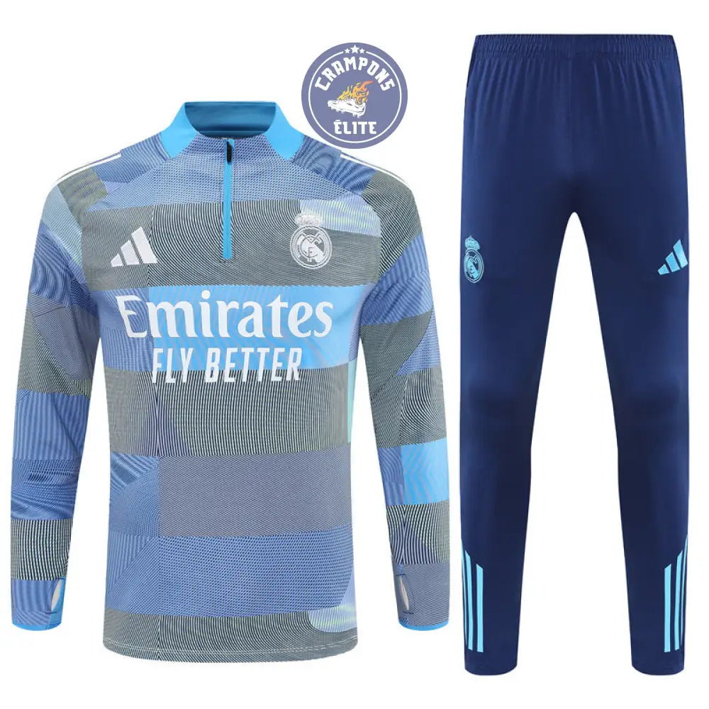 Image of Survêtement d’entraînement demi-zip - Real Madrid 2025/2026 - Gris/Bleu/Bleu Marine