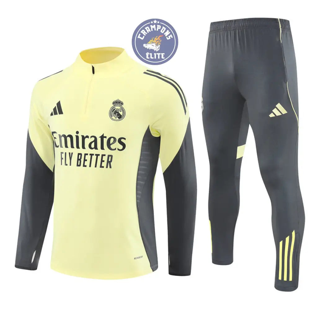 Image of Survêtement d’entraînement demi-zip - Real Madrid 2025/2026 - Jaune Clair/Gris
