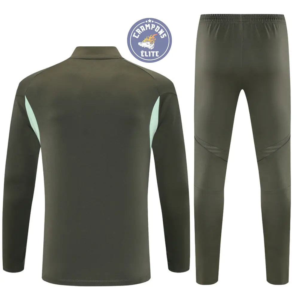 Survêtement d’entraînement demi-zip - Real Madrid 2025/2026 - Kaki/Bleu Turquoise