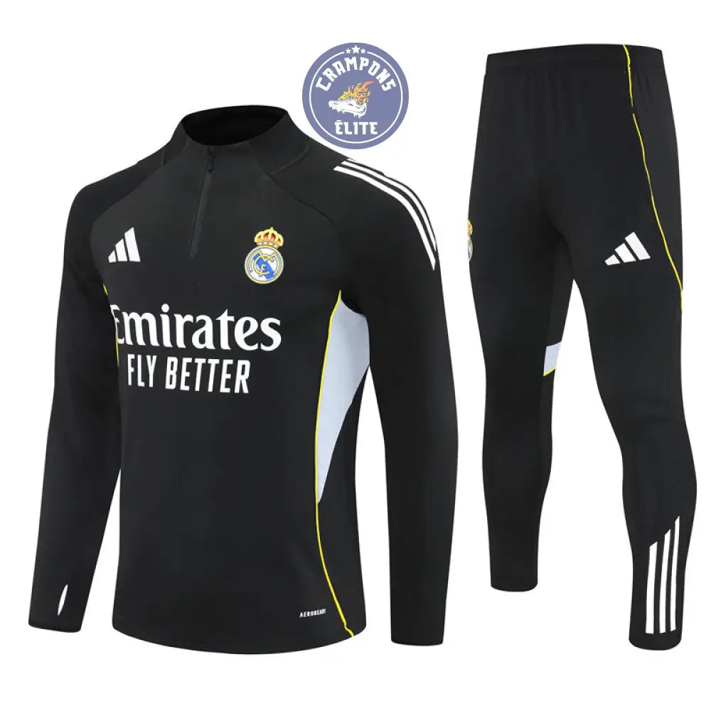 Image of Survêtement d’entraînement demi-zip - Real Madrid 2025/2026 - Noir/Gris/Jaune/Blanc