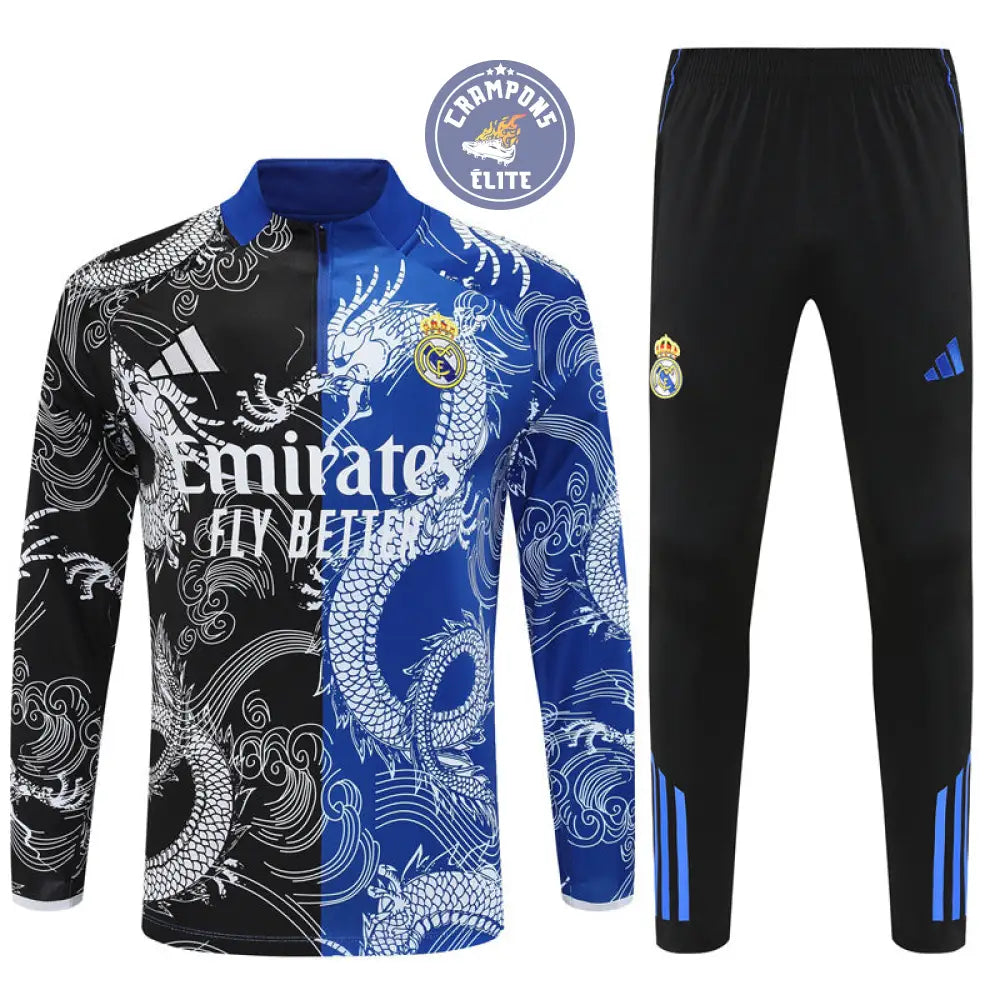 Image of Survêtement d’entraînement demi-zip - Real Madrid 2025/2026 - Version Dragon Bleu/Noir