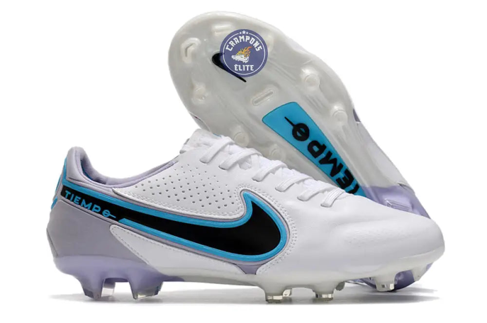 Tiempo 9 Elite FG Blanc/Violet/Bleu