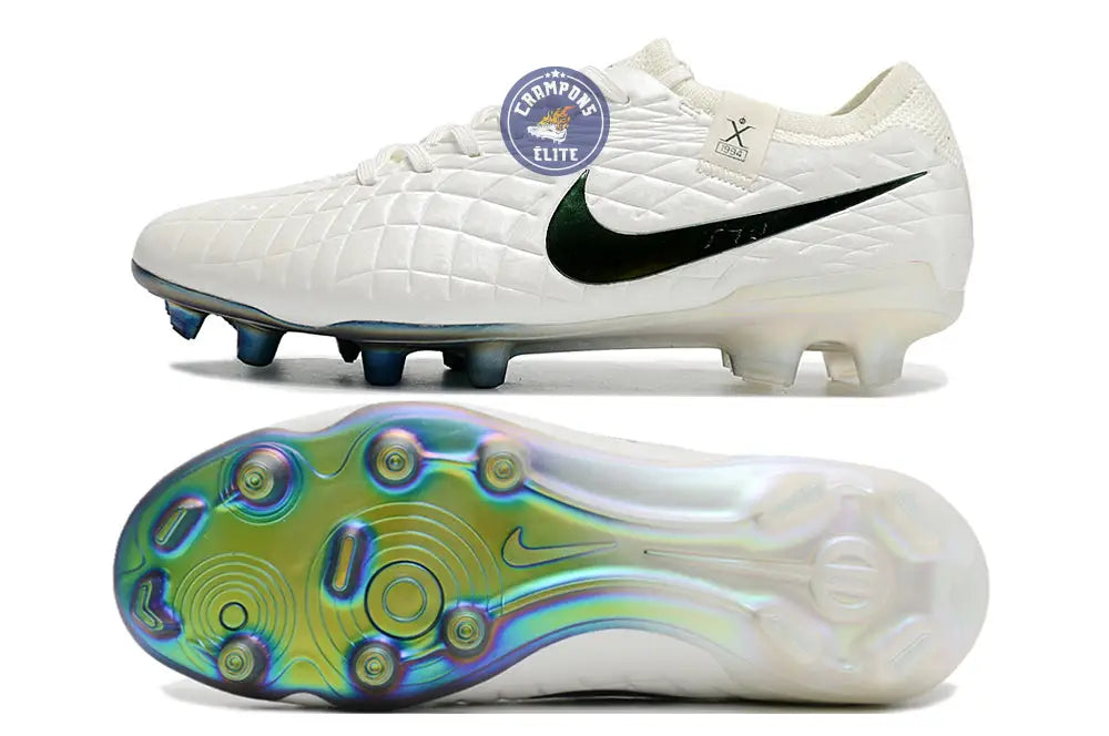 Tiempo Legend 10 Elite FG Pearl - Blanc Cassé/Turquoise