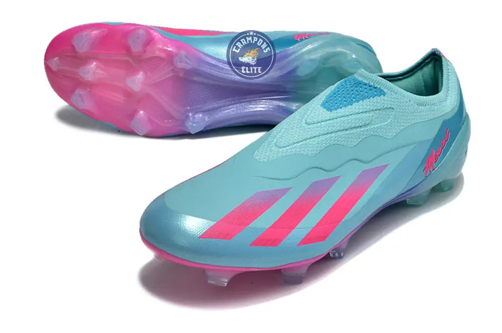 Image of X Crazyfast Elite Laceless FG Bienvenido a Miami - Flash Aqua/Lucid Pink/Lucid Cyan ÉDITION LIMITÉE